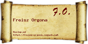 Freisz Orgona névjegykártya